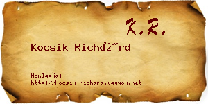 Kocsik Richárd névjegykártya