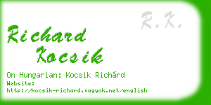 richard kocsik business card